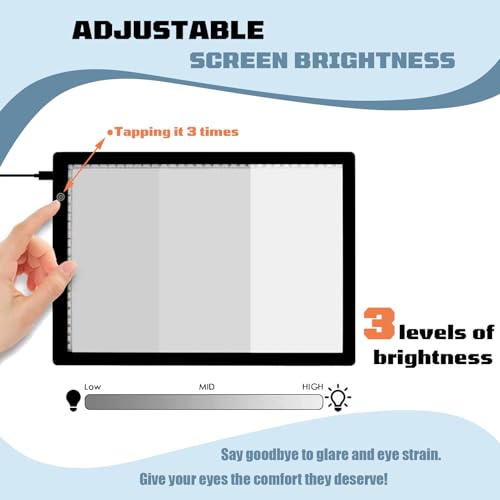 Image of A4 Slide Viewer Light Box, Ultra-Thin LED Light Pad with 3 Adjustable Brightness, USB-C Powered Backlight for Viewing, Scanning and Digitizing 35mm Slides & Film Negatives