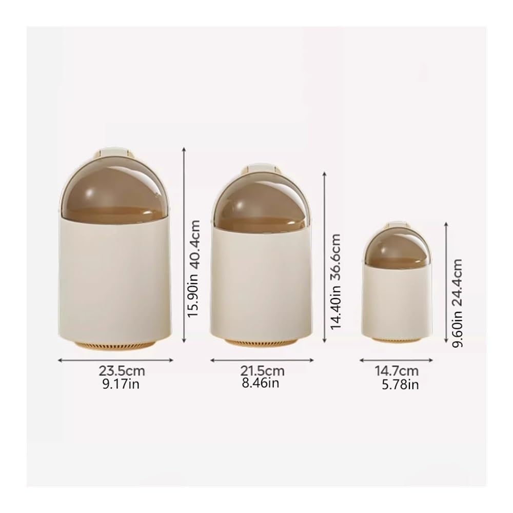 Plastikowy Kosz Na Śmieci Z Pokrywką Do Kuchni W Salonie,O Dużej Pojemności(Beige,M)