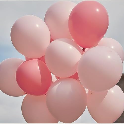 Image of Regular Balloon Combo For Decoration with Glue Dots & Balloon Arch Strip - Party Decor Set For Easy Party Setup (PINK RED, 100)
