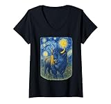 Photo Gallery donna bison american buffalo van gogh starry night maglietta con collo a v Photo Gallery donna bison american buffalo van gogh starry night maglietta con collo a v