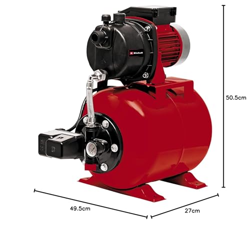 Einhell Hauswasserwerk GC-WW 6538 (650 W, 3,6 bar Druck, 3.800 l/h Förderleistung, integrierter Druckschalter, Manometer, 20l Behälter)
