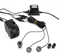 Forever Speed Springbrunnenpumpe mit LED-Ring, 3 x Weiß, LED-Beleuchtung, 1500 l/h