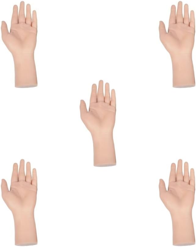 [Geardeangloow] 5のセットディスプレイアーティストのトレーニング用のシリコン練習用ハンド等身大フェイクスキン, 左手