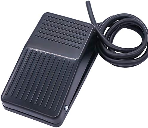 Twidec/10A 250VAC Momentary Nonslip Plastic Foot Pedal Switch SPDT NO NC Handsfree Black Foot Switch for CNC Industrial with 1M Cable TFS-1