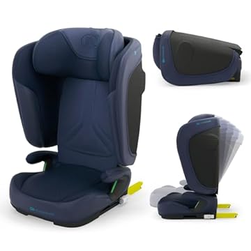 Kinderkraft UNITY2 Seggiolino Auto I-size 100-150 cm, circa da 3,5 a 12 anni, Sistemi di Sicurezza H-GUARD, Facile da Pulire, Rivestimento Traspirante, SPS+, Blu