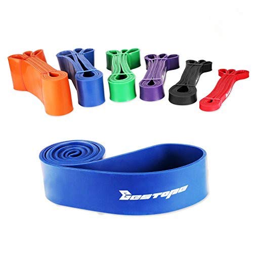 BESTOPE [Resistance Band] Premium Latex Pull Up Fitness Oefening Bands Workout Strap Oefening Loop Bands voor Krachtgewicht Training en Yoga (Blauw)