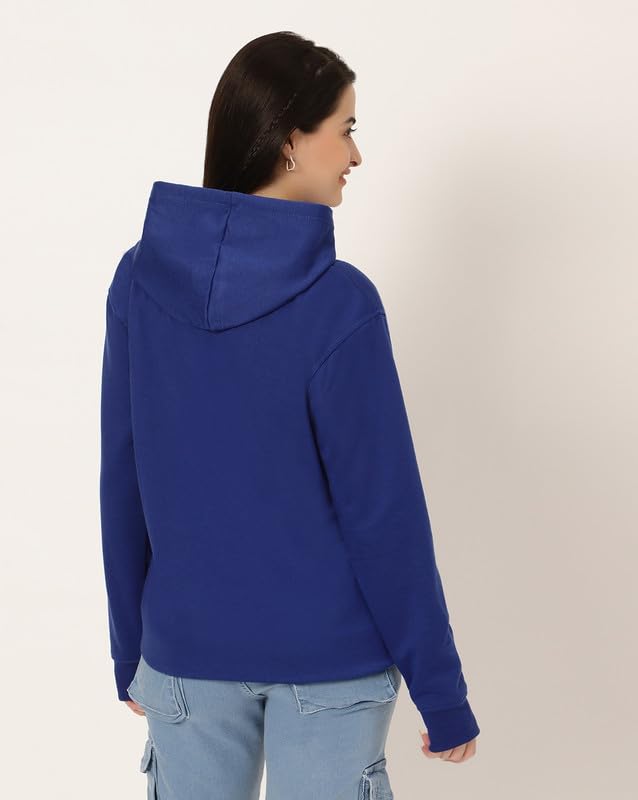 Image of BE SAVAGE Women's Solid Full Sleeves Cotton Hoodie