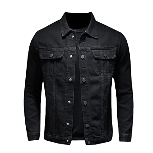 Veste en jean homme SaoBiiu coton décontracté noir S
