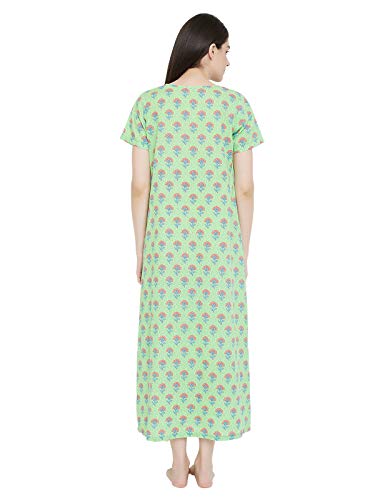 Image of Clovia Women's Cotton Rich Printed Long Nightdress