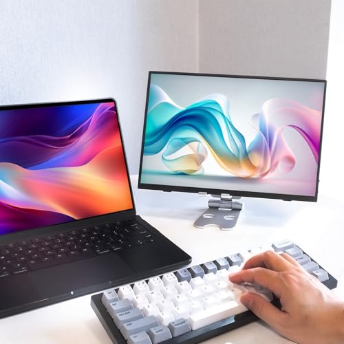 Image of Kado 15.6 inch FHD Portable Monitor for Laptop Aluminum Foldable Stand Set, 100% sRGB IPS 1920x1080 HDMI USB-C Laptop Screen Extender, Carrying Sleeve for PC, Mac, Dex, Tablet, Xbox, PS4 /PS5, Switch