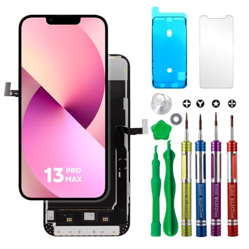 Ace Tech Cellular iPhone 13 Pro Max Screen Replacement 6.7 Repair Kit with Tools Easy Install Supports True Tone & Face ID Compatible A2484 A2641 A2644 A2645 A2643
