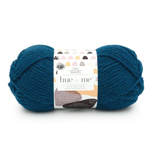 Image of Lion Brand Yarn, Hue + Me Chunky Yarn for Crocheting, Knitting, and Crafts, Deep Sea, 1 Pack