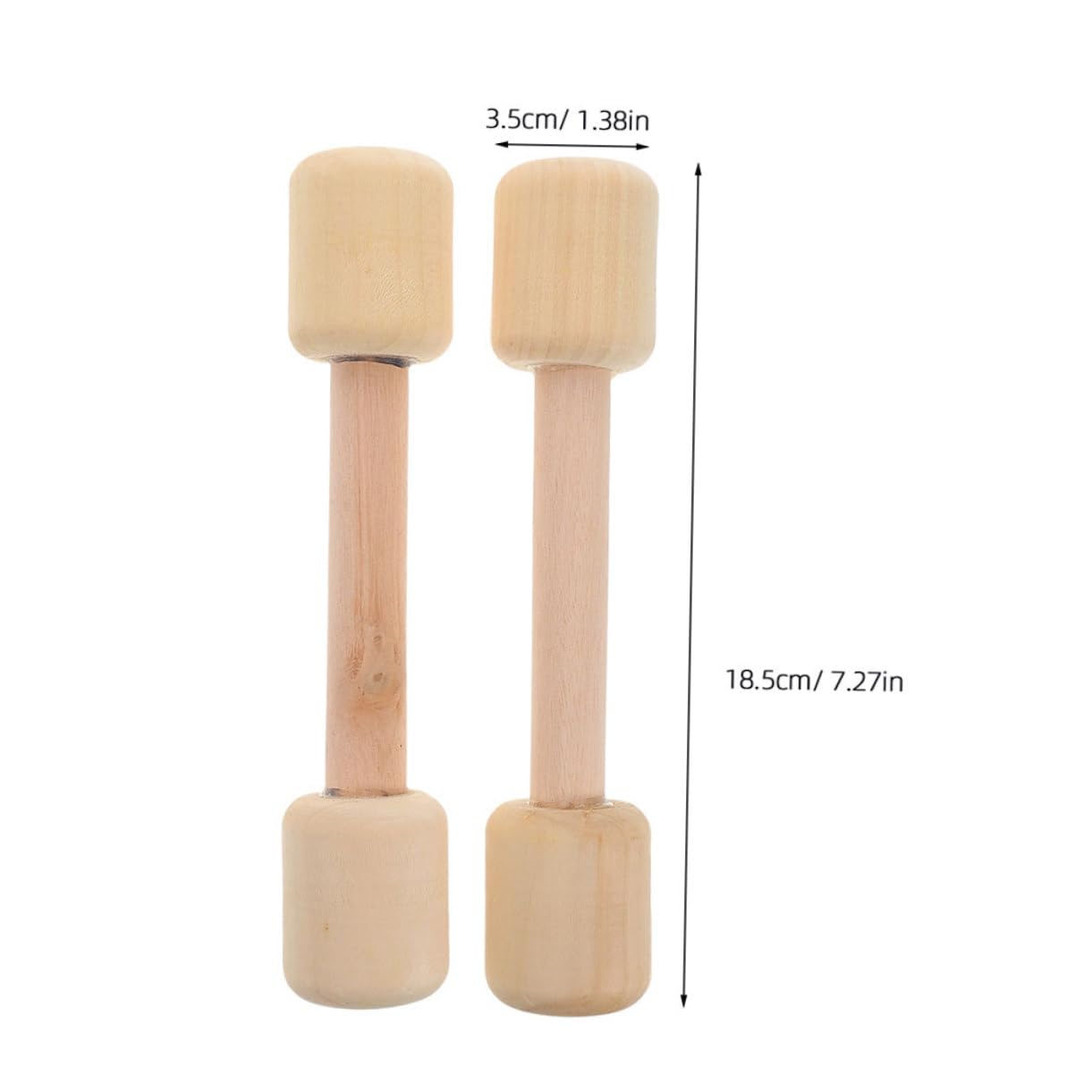 LIOOBO 4pcs Wooden Dumbbell Weights for Boys Engaging Exercise Equipment for Imaginative Play Develops Physical Strength Fitness