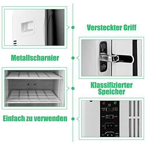 GOPLUS 15 liter mini-koelkast, stil, draagbare autokoelkast met verwarmingsfunctie, elektrische koeler en verwarmer, draagbare koelkast, met ECO-modus, 5 ~ 50 °C, voor auto, thuis, kantoor (zwart) - Image 4