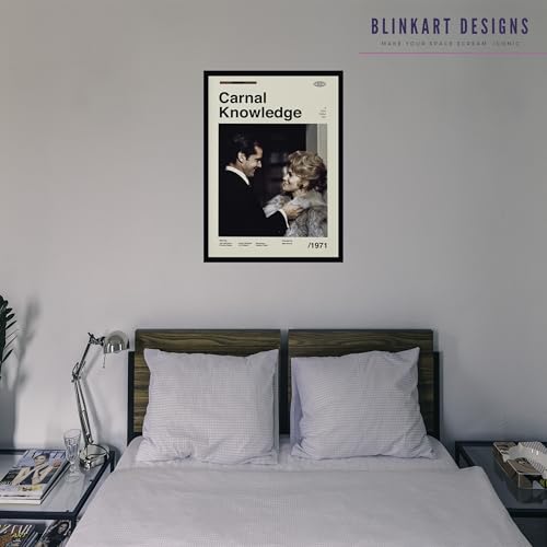 Image of BLINKART Carnal Knowledge Movie Poster Frame 8x12 Inch | Premium 300 GSM Paper Wall Print | Mid Century Vintage Film Artwork for Home, Bedroom, Living Room, Office | Framed Photo Decor