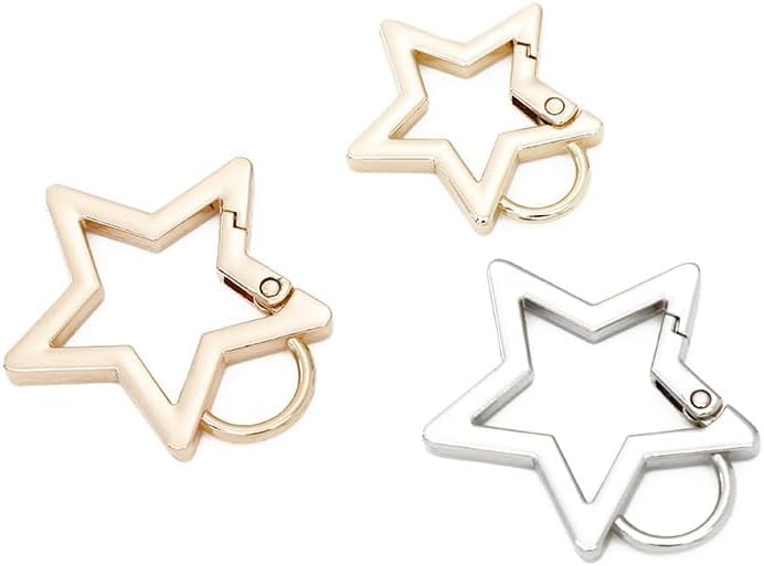Star Shaped Stainless Steel Keychain Clip Carabiner Snap Hook Holder Star Carabiner Hook Clip Key Holder for Keys and Wallet with Key Chain Rings,Keychain Carabiner Accessory - Image 2