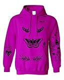 ALLNTRENDS Adult Hoodie Harry Tattoos Cool Top Trendy Hooded (S, Heliconia Pink)
