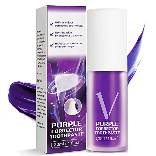 Purple Toothpaste For Teeth Whitening, Purple Teeth Whitening, Tooth Stain Removal, Teeth Whitening Booster, Purple Whitening Tooth Foam, Purple Toothpaste (30Ml) #TOP9
