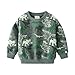 Toddler Baby Boys Dinosaur Graphic Sweatshirts Pullover Cotton Long Sleeve Crewneck Hooded Fall (Green, 3-4 Years)