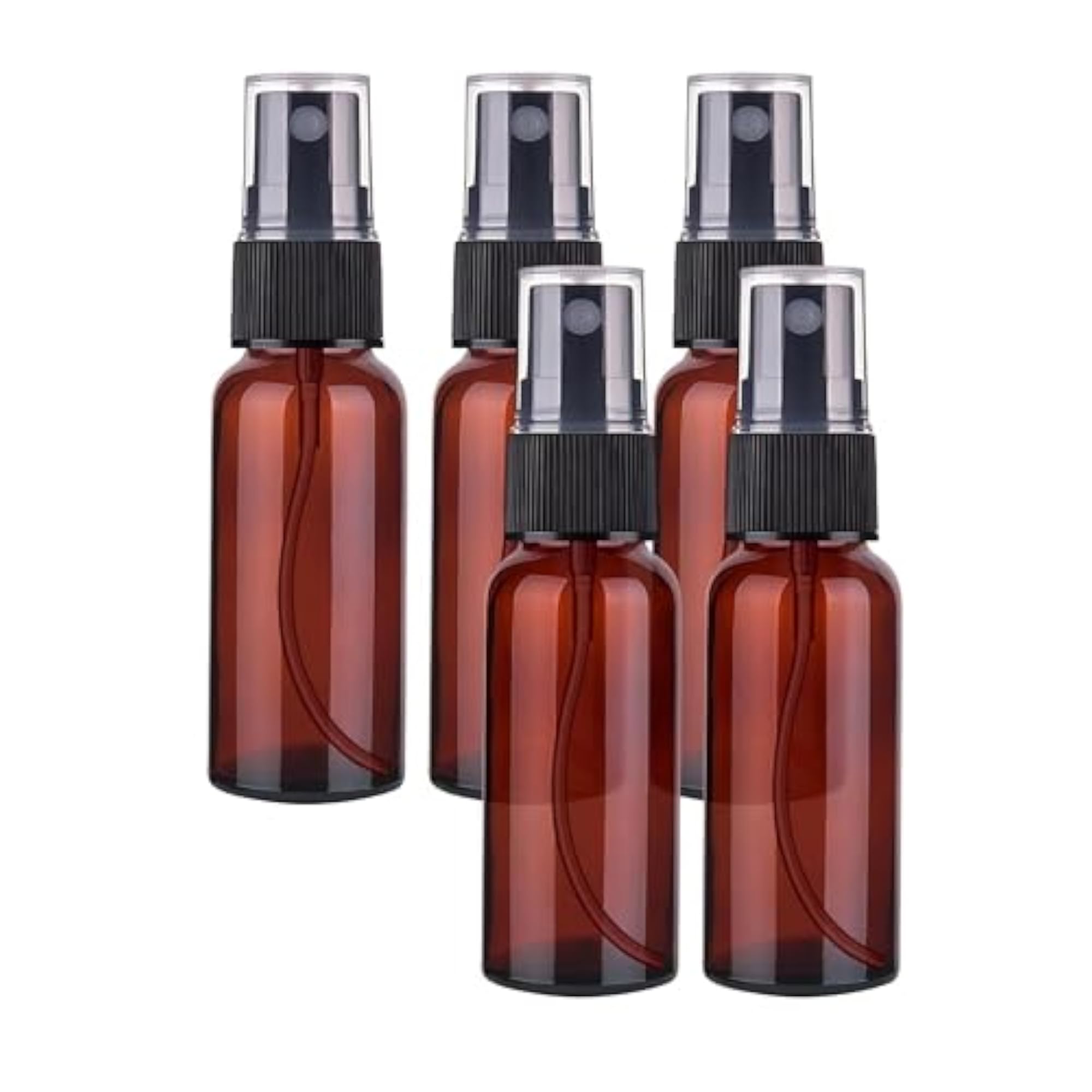 5pcs 50ml Empty Plastic Amber Refillable Spray Bottles