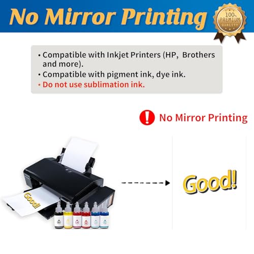 Image of TransOurDream Heat Transfer Paper for Dark Fabric (500 Sheets, 8.5x11) Printable Heat Transfer Vinyl for T-Shirts Iron on Transfers for Inkjet Printer