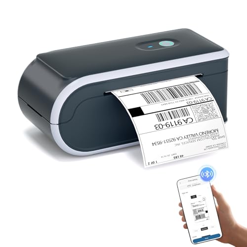 JADENS Battery Powered Thermal Printer, Cordless 4x6 Shipping Label Printer for Small Business, Prints 700+ Labels per Charge, 25H Standby, Portable Labeler for iPhone, Mac, Windows