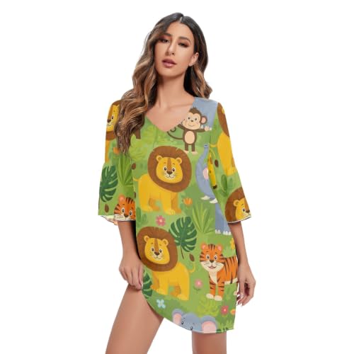 Robe verte western motif animaux idéale pour vos vacances et sorties estivales