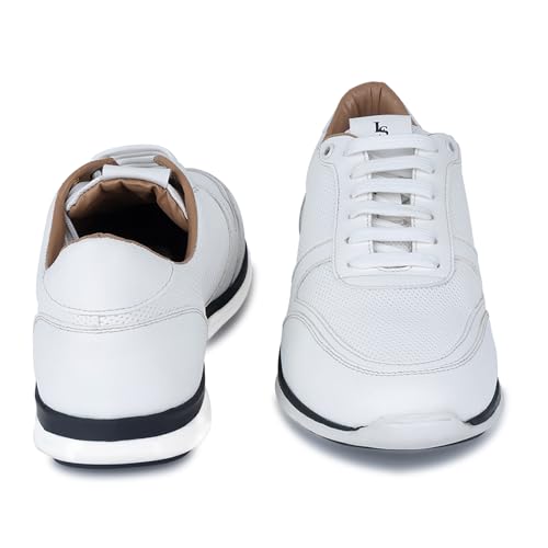 Image of LOUIS STITCH Play Men's Canadian White Fashion Sneakers for Men All Day Comfortable Wear (SNK-DEWH)
