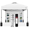 Best choice products 10x10ft easy pop up canopy wside wall 10 pockets portable carrying case 1 button setup 4 weight bags white  urban country home decor