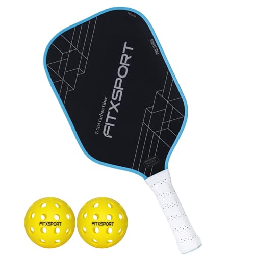 Pickleball Paddle for Beginners & Intermediate Players | Carbon Fiber Racket with 2 Balls, Lightweight USAPA Paddle for Training, Great Gifts for Pickleball Enthusiasts (Blue)