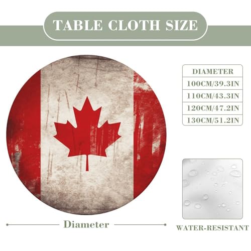 Nappe ronde ajustée imperméable et élastique motif Canada rétro - 3