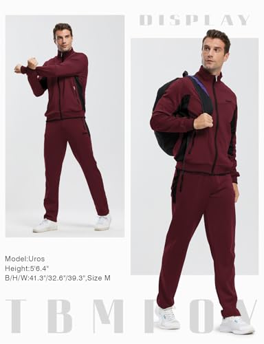 Image of TBMPOY Men's Tracksuit Athletic Sports Casual Full Zip Sweatsuit