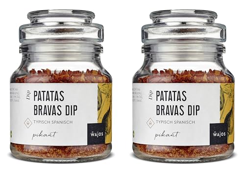 Wajos Patatas Bravas Dip vegan, Doppelpack 2x 90g: pikanter Dip & leckere Alternative zum Pommes Gewürz & spanischer Feinkost