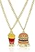 Goldtone Burger and Fries "Best Friends" 18 Inch Adjustable Necklaces (B-3136)
