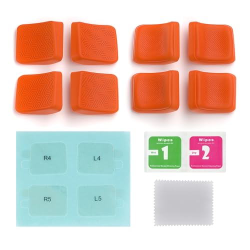 PlayVital Kit de Botones Traseros para Steam Deck LCD y OLED - Mejora de Agarre y Protección, Accesorios Antideslizantes para Steam Deck, 2 Diseños Aerodinámico y Tachuelas (Naranja) - imagen 8