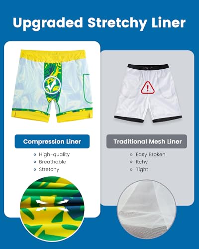 Image of maamgic 2 in 1 Mens Swim Trunks 7 Inch Swim Shorts Swim Suits Board Shorts