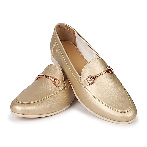 Image of YOHO Bliss Comfortable Slip On Formal Buckle Loafer for Women | Stylish Fashion Moccasins Range | Cushioned Footbed Finish | Flexible and Office Wear Shoe