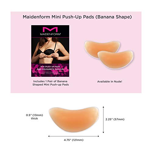 Maidenform Women's Mini Silicone Banana Shape Push Up Pad, Nude, One Size #TOP2