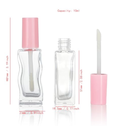 COSIDEA 10 pcs 10ml Pink Empty glass lip gloss tubes lipgloss tube container bottles for coconut oil liptin refill2
