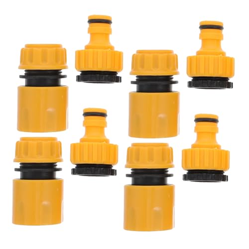 MOBUTOFU 8個プラスチック製水管クイックコネクター および ネジ付きアダプター 耐圧性と漏れ防止設計で洗濯機や家用散水に コンパクトで狭