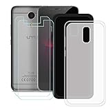 umi plus e 5.5 2-Paquetes Flexible Ultra Slim Soft Funda Translúcido + Negro Carcasa Silicona TPU Suave Caso Case Shell Cover + 2 Piezas Protector de Pantalla de Vidrio Templado Film Película Protectora para Umi Plus (5.5 pulgadas).