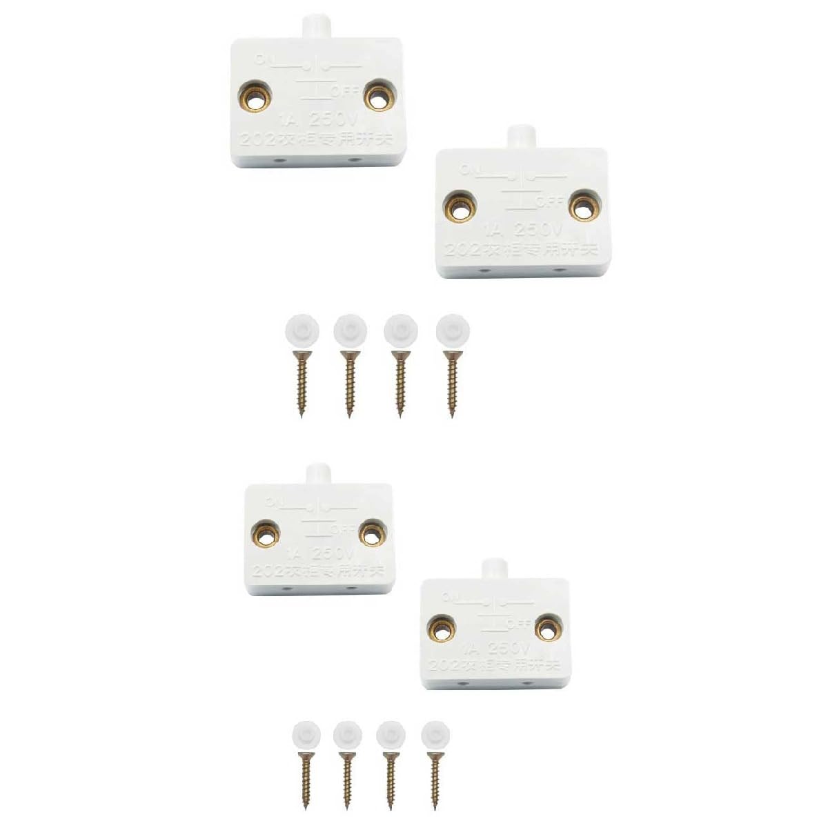 Quick Sense | Cabinet Wardrobe & Refrigerator Door Light Control Switch | Auto On Off Push Button Sensor | Energy Saving Light Sensor Switch | Easy Install | Pack of 4 Pieces