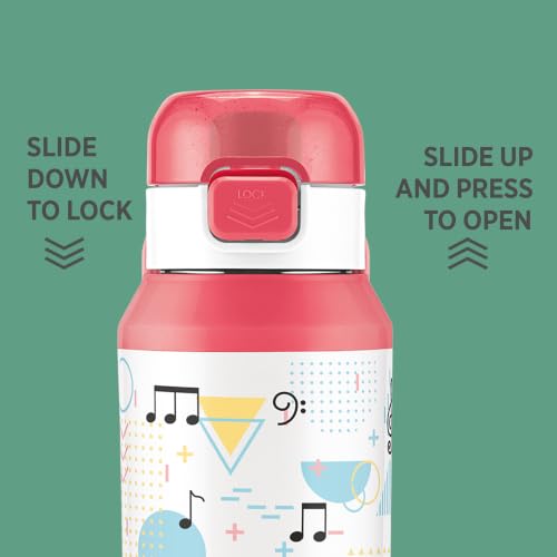 Image of Milton Steel Helio 900 Thermoware Water Bottle 600 ml with One Touch Safety Lock & Twin Lid Sip or Gulp, Long Hours Hot & Cold, Leak Proof, ISI Certified, PU Insulated, for Kids, School, Light Pink