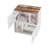 TrailBlaze Double Cat Litter Box Enclosure for 2 Cats – Hidden Dual Layer Washroom Cabinet, Sisal Marking Post, 2 Litter Mats, Dog-Proof Modern End Table