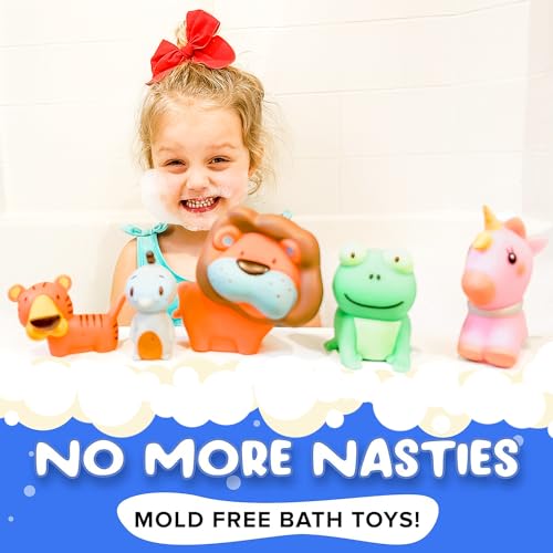 Mold Free Bath Toys for Babies and Toddlers, Animal No Hole Bath Toys, No Mold for Tub,Beach,Pool, BPA-Free, Dishwasher-Safe, Infant Bath Toys No Holes 0 1 3 6 12 18 Months - Image 3