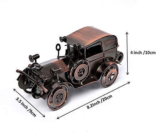 Metal Antique Vintage Car Model Handcrafted Collections Collectible Vehicle for Bar or Home Decor Decoration Great Birthday Gift Bronze Classic Car Model