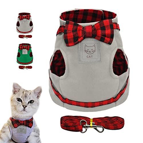 Ensemble de laisses harnais pour chat vert ajustable taille M