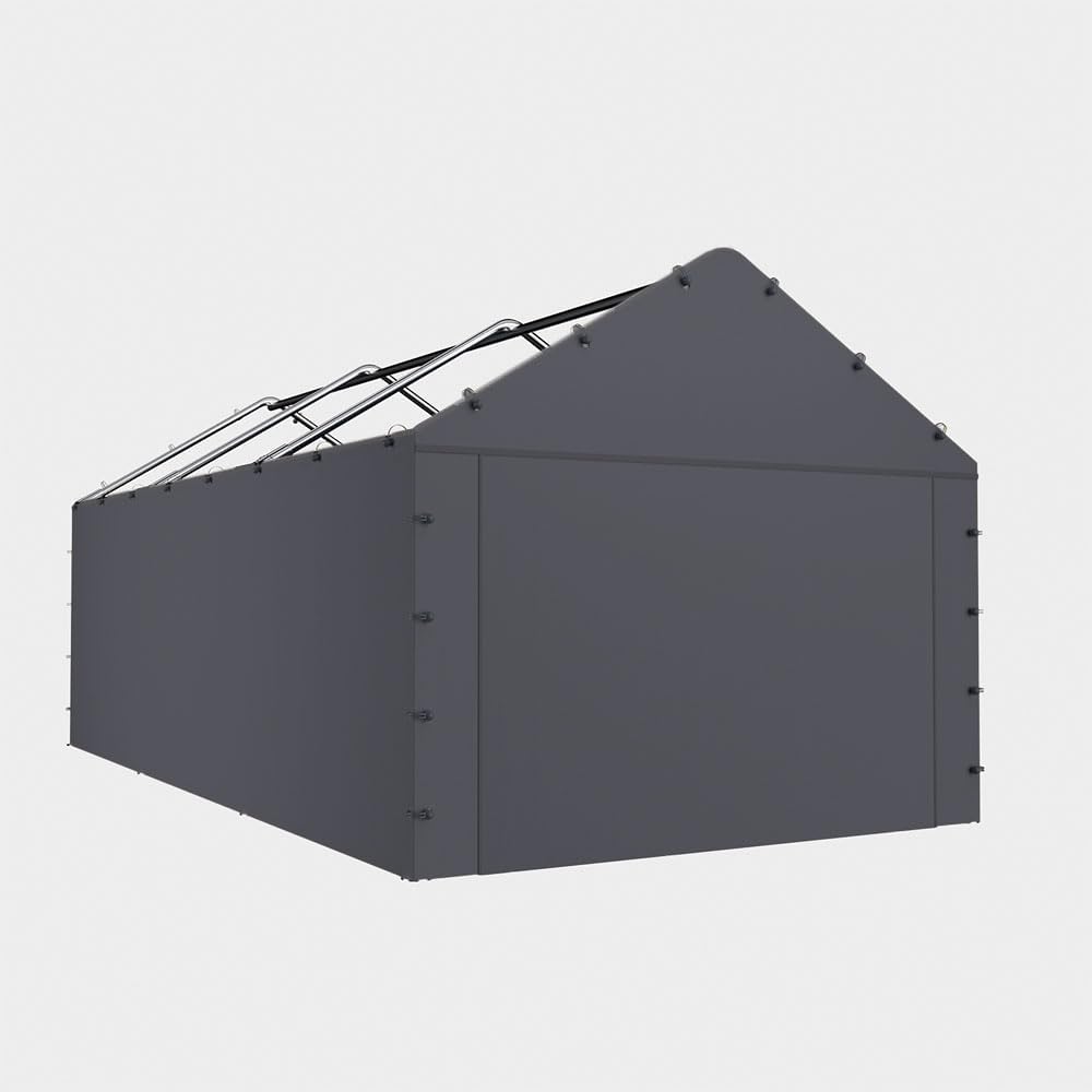 10 * 20 FT Carport Replacement Sidewall kit Panel Set of 4, 180G PE Waterproof & UV Protected Replacement Sidewall Cover, Gray