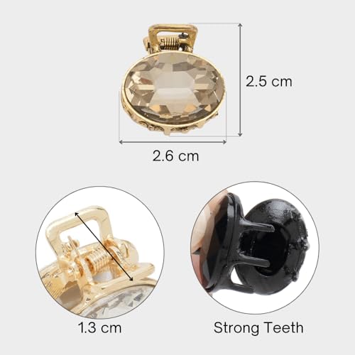 Image of Radhu & Kabby Clutchers for Women | Metal Claw Clips Topaz Set | Trendy Claw Clips |Clutchers for Everyday and Formal Use Accessories