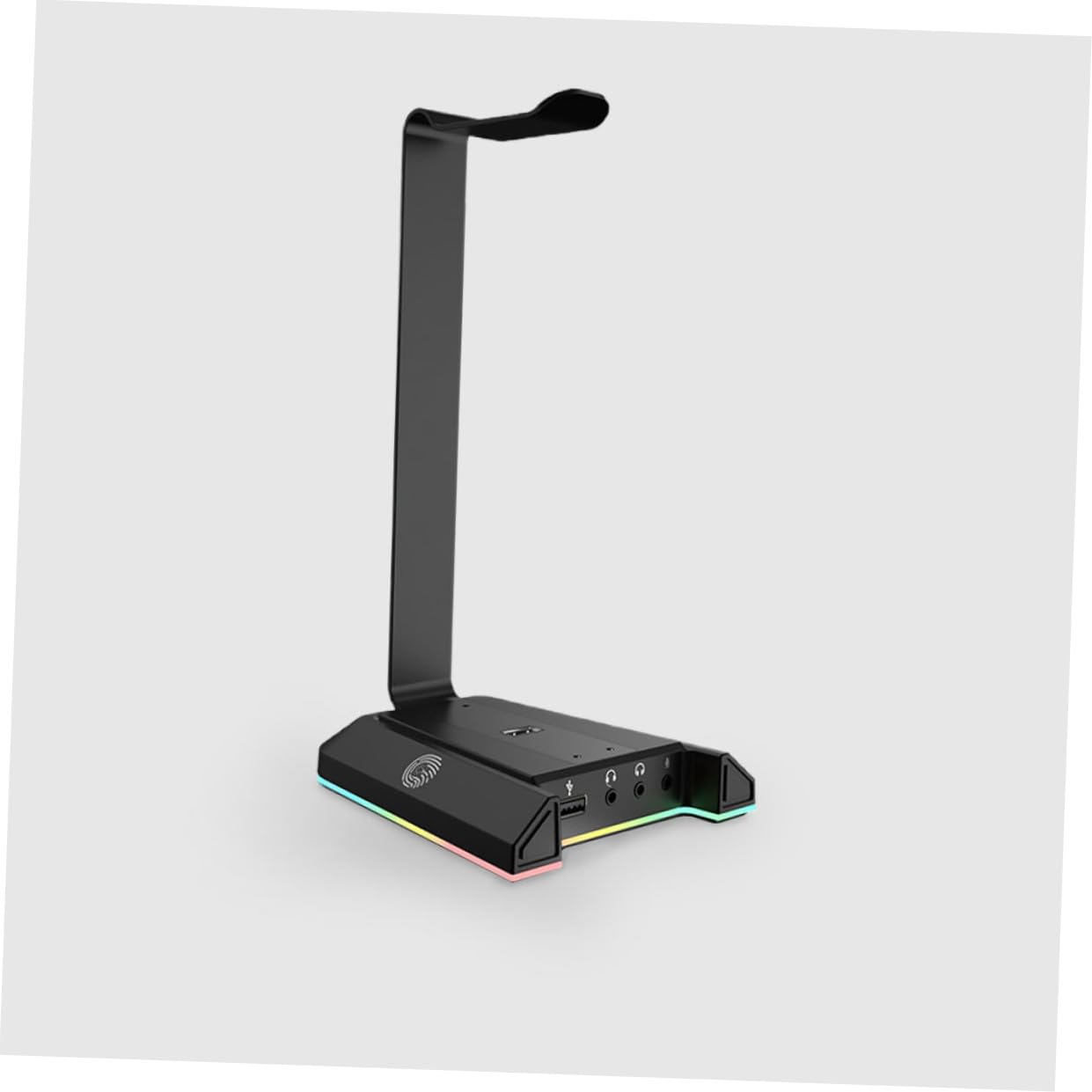 ULTECHNOVO Soporte de Sobremesa para Auriculares Rgb para Juegos Negro Abs | Diseño de Escritorio, Compatible Teléfono y Auriculares, Accesorio para Ordenador y PC Gaming
